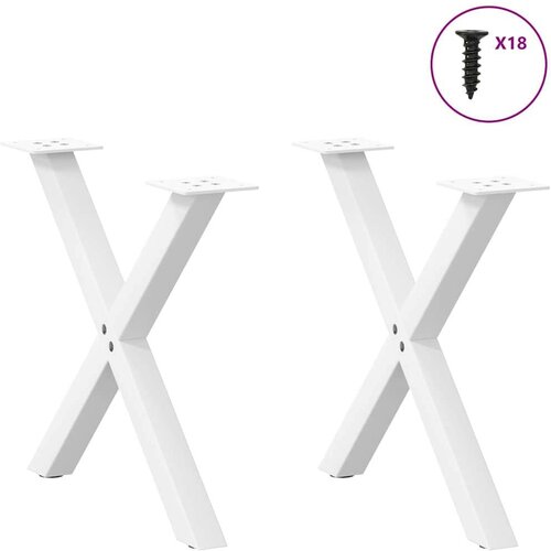  Noge za stolić u obliku slova X 2 kom bijele 60x(42-43) cm Slike