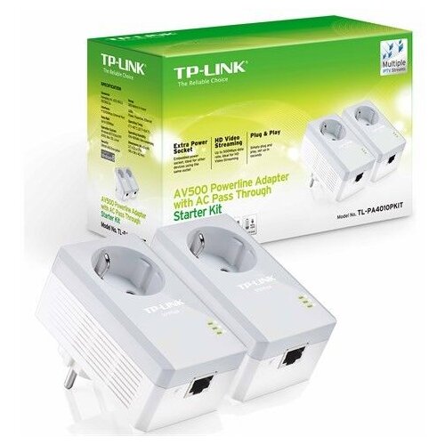 Tp-link TL-PA4010PKIT AV600 powerline z vtičnico starter kit adapter Slike