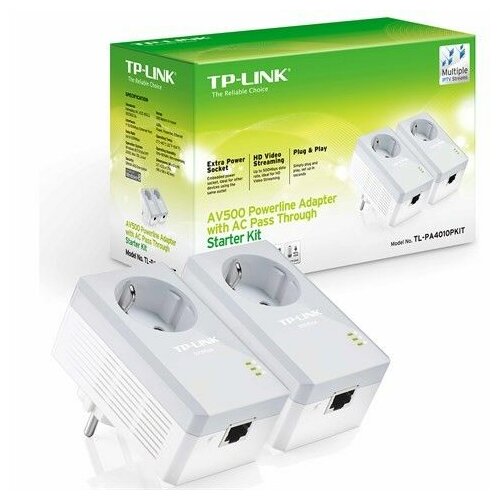 Tp-link TL-PA4010PKIT, powerline adapter with ac pass through starter kit Cene