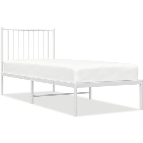 Maison Chic Kovinski Posteljni okvir - Enojna postelja - Postelja za odrasle brez vzmetnice z vzglavjem 75x190 cm, (21696918) Cene