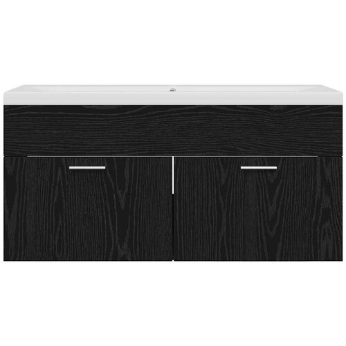  Kupaonski ormar Crni hrast 100 x 38,5 x 46 cm Konstruirano drvo Slike