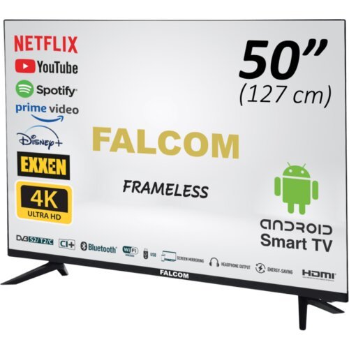 Falcom Smart LED TV @ Android 50", 4K, DVB-S2/T2/C, HDMI, WiFi - TV-50LTF022SM Cene