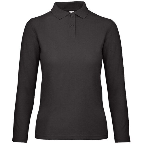  MAJICA DOLGI ROKAVI POLO B&amp;amp;C ID.001 LSL/ŽENSKO 180G ČRNA S Slike