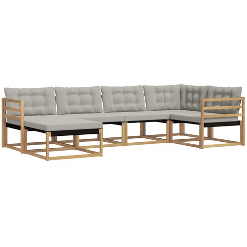  Set vanjskih sofa 6 kom. Bijela i svjetlosiva 325 x 166,5 x 73 cm Slike