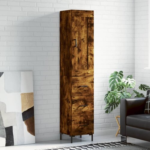 vidaXL Visoka komoda dimljeni hrast 34 5x34x180cm konstruiranog drva Cene