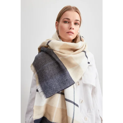 Trendyol Beige Checked Scarf