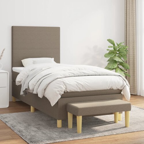 The Living Store Box spring postelja z vzmetnico taupe 90x200 cm blago - Box Spring Postelja, (21511933) Cene