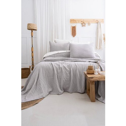  janna - light grey light grey double bedspread set Cene