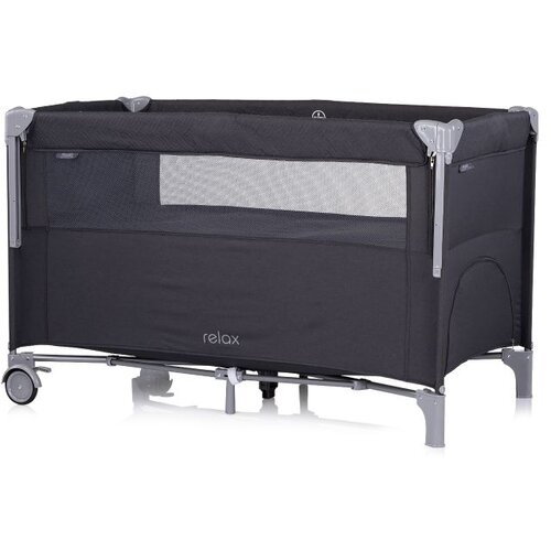 Chipolino putni krevetić s pomičnom stranicom Relax Anthracite linen Slike