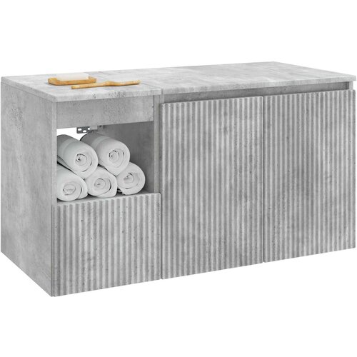  Set namje&amp;scaron;taja za kupaonicu 2 kom. Betonska siva 62,5 x 44,5 x 50 cm Slike