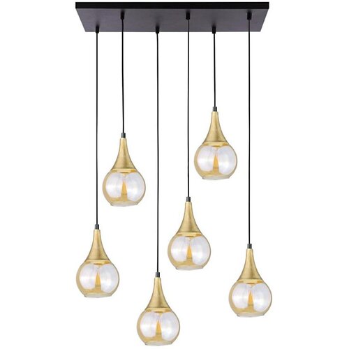  Luster na sajli LACRIMA HONEY 6xE27/60W/230V crna/zlatna/dimljeno bež Cene