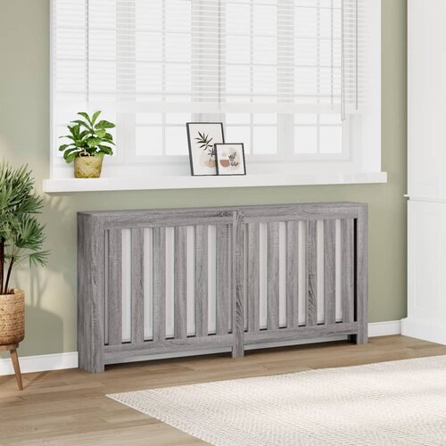 vidaXL Pokrov za radiator siv sonoma 175x20x82 cm inženirski les Cene