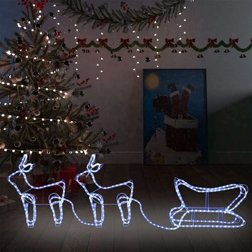 vidaXL božični jelen in sani zunanja dekoracija 576 LED lučk Cene