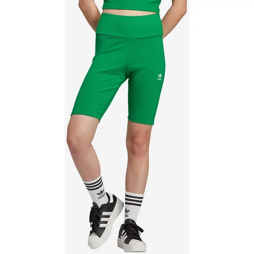 Adidas Kratke hlače za žene, boja: zelena, glatki materijal, visoki struk, IL9620-green
