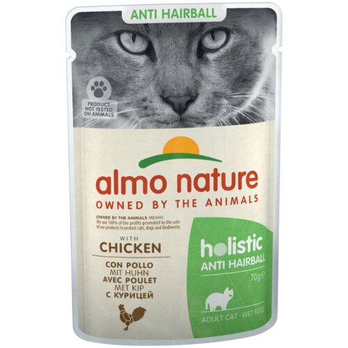 Almo Nature sos za mačke sa ukusom piletine holistic antiharball 70g Slike