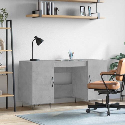 VidaXL Pisalna miza betonsko siva 140x50x75 cm inženirski les Slike