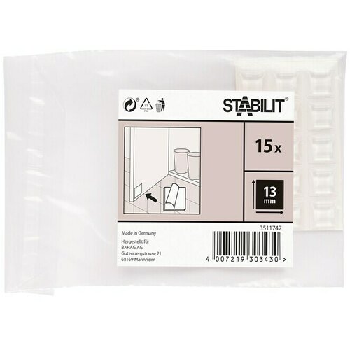 STABILIT zaustavnik protiv klizanja i buke (d x š: 13 x 13 mm, prozirno, lijepljenje, 15 kom.) Cijene