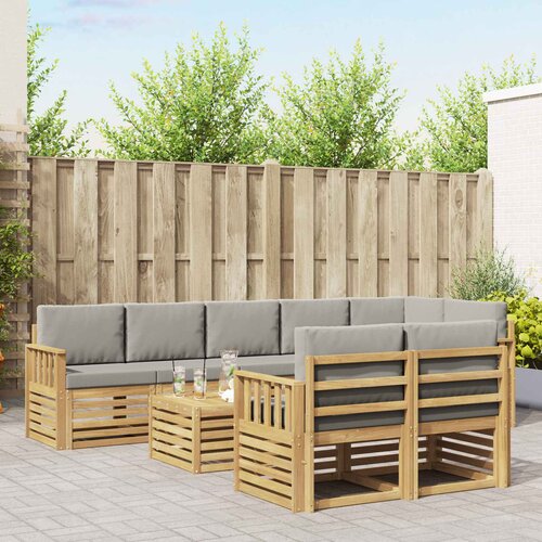  Set vanjskih sofa 8 pcs Bijela i svjetlosiva 59 x 59 x 37 cm Cene