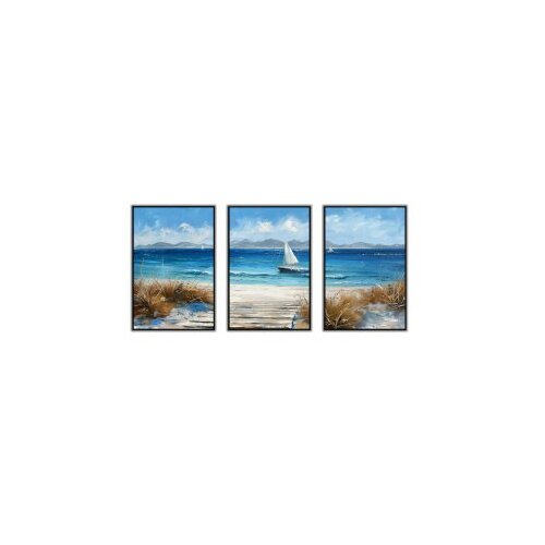 WALLXPERT Ukrasne uramljene slike, 50x70cm, 3 komada, Šarene Cene