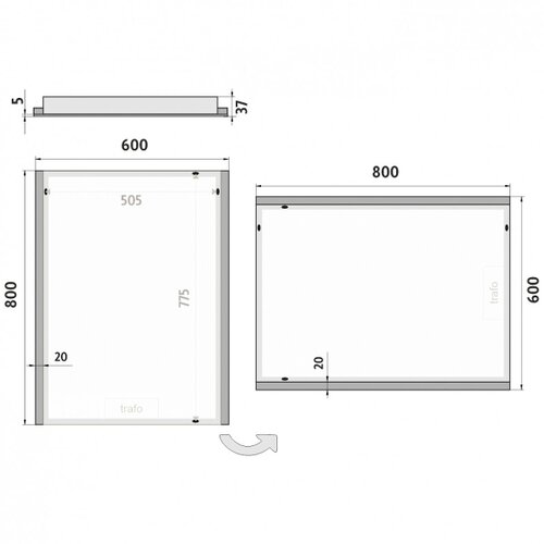  NIMCO ZP 11002 - LED ogledalo za kupatilo sa pozadinskim osvetljenjem 6500K 80x60 cm IP44 Slike
