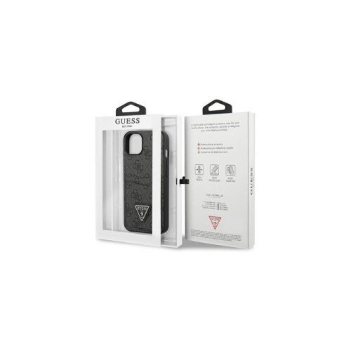 Guess GUHCP13LP4TPK IPHONE 13 PRO / 13 6.1 BLACK/BLACK HARDCASE 4G TRIANGLE LOGO CARD SLOT, (21834586) Slike
