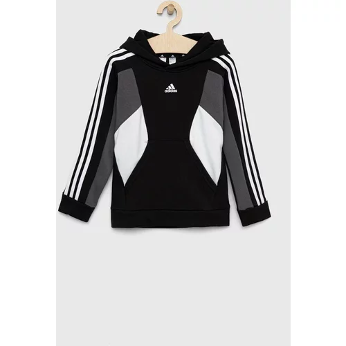 Adidas Otroški pulover U 3S CB HOODIE črna barva, s kapuco