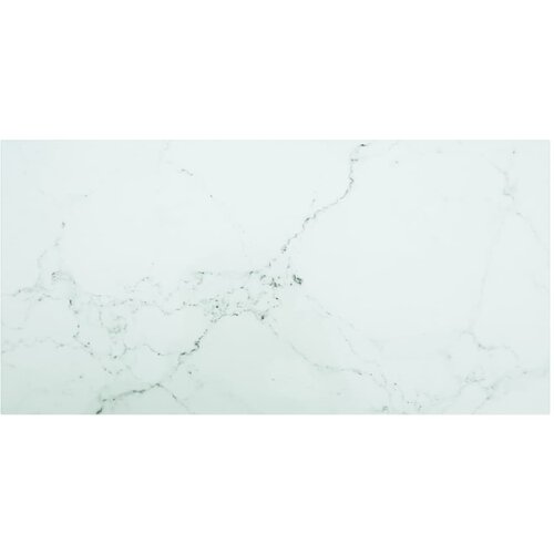 VidaXL Stolna ploča bijela 100x50 cm 6 mm staklena s mramornim uzorkom Slike