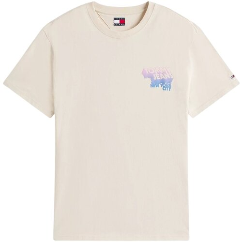 Tommy Hilfiger Majice s kratkimi rokavi TJM REG STACK BACKPR DM0DM21589 Bež Slike