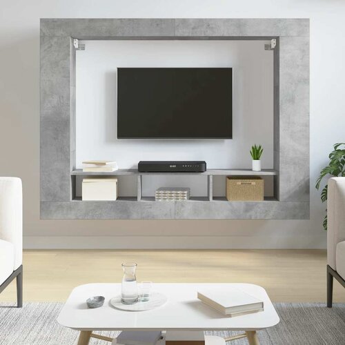 TV ormarić boja betona 152 x 22 x 113 cm od konstruiranog drva Cijene