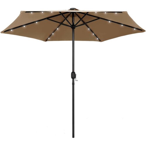 The Living Store Senčnik z LED lučkami in aluminijastim drogom 270 cm taupe - Senčnik, (21749802) Cene