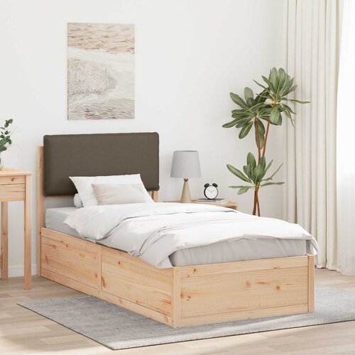 vidaXL Posteljni okvir z oblazinjenim vzglavjem Taupe 90 x 200 cm Cene