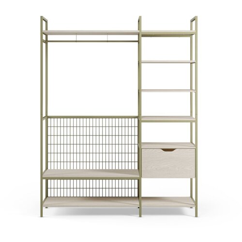 Marckeric Zelena odprta jeklena garderobna omara 140x179,5x40 cm Amara &amp;ndash; Slike