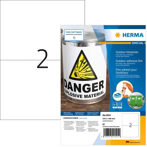  HERMA 9541 self-adhesive label Rectangle White 80 pc(s) Cijene