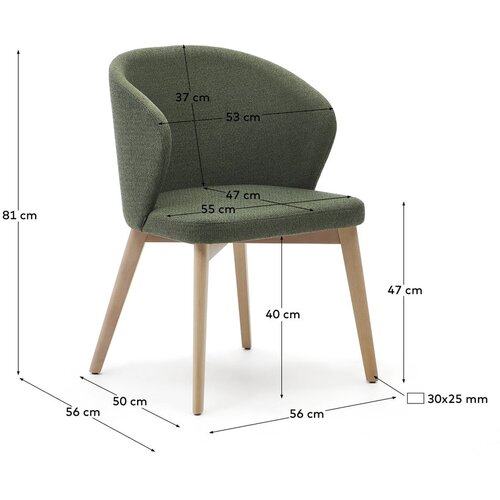 Kave Home Temno zelen jedilni stol Darice &amp;ndash; Slike
