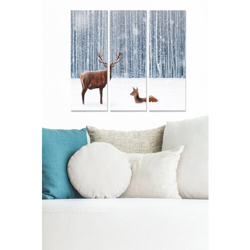 Wallity MDF1201635319 multicolor decorative mdf painting (3 pieces) Cene