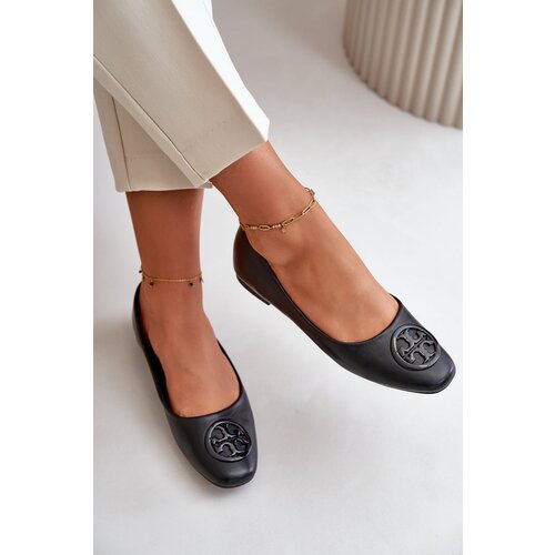 Kesi Women&amp;#039;s Ballet Flats with Eco Leather Decoration Black Rhodike Slike