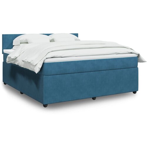 VidaXL Krevet s oprugama i madracem plavi 180x200 cm bar&amp;scaron;unasti Slike