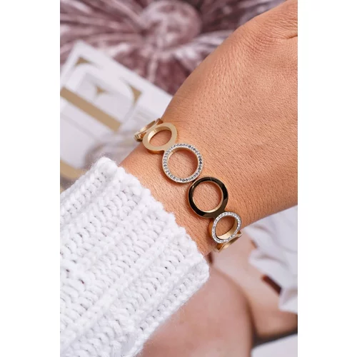 Kesi Women's Bracelet Steel With Zircons Gold Faith