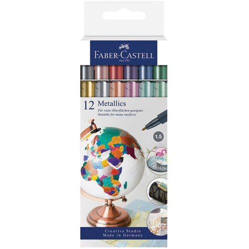 Faber-Castell Flomastri FC Metallics set 12, (22005652) Cene
