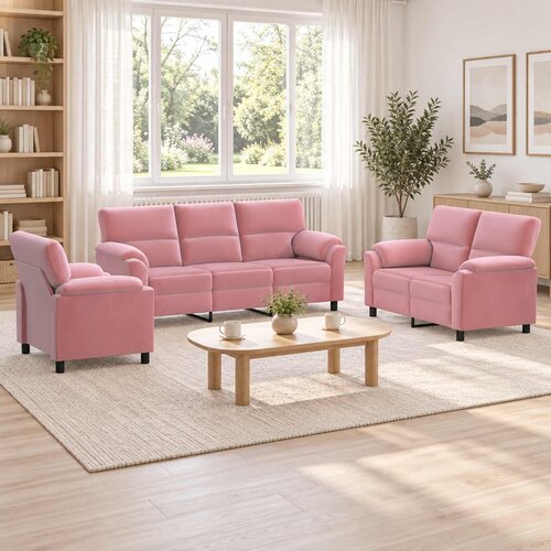  Set sofe 3 pcs Ružičasta Bar&scaron;un Cijene