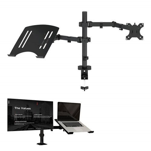  Držač za monitor + laptop podesivi crni Cene