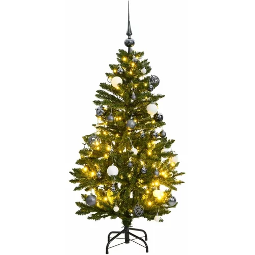  Umjetno božićno drvce 150 LED sa šarkama i kuglicama 150 cm