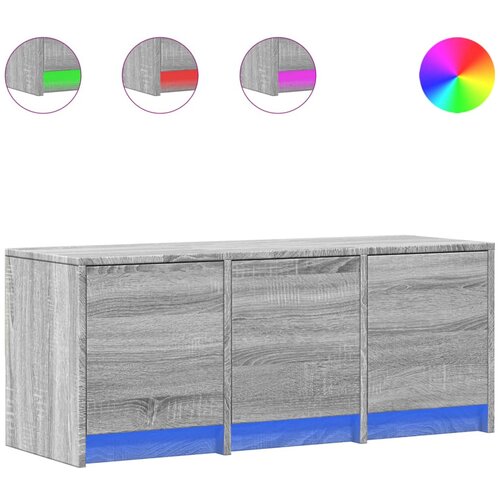 Maison Chic TV omarica - TV stojalo - Televizijska omarica z LED siva sonoma 97x34x40 cm inženirski les, (21700838) Slike