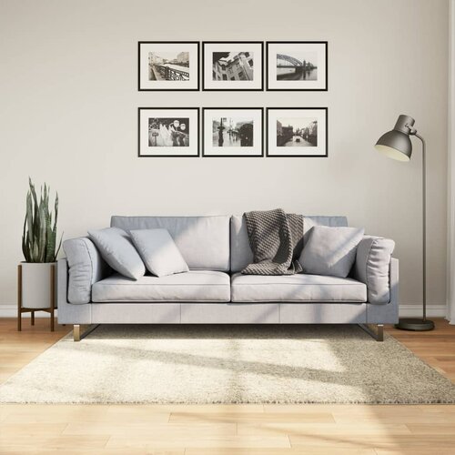  Čupavi tepih PAMPLONA visoka vlakna moderni zlatni 160 x 160 cm Cijene