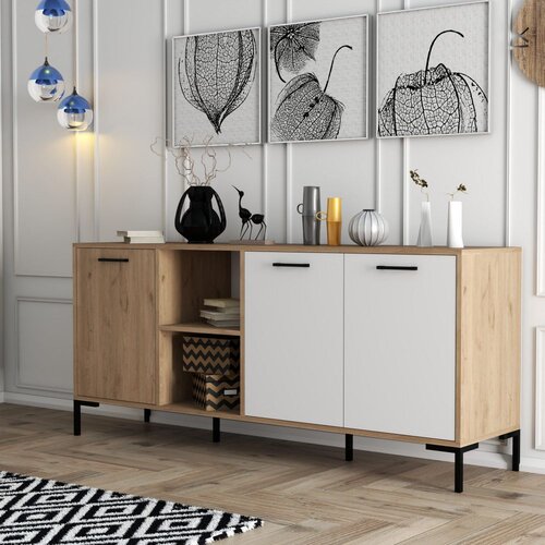Woody Fashion Komoda Aurora 180x80x45cm Hrast-Bijela Cene