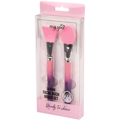 MY SPA Set silikonskih četkica za nano&amp;scaron;enje maske, Roze Slike