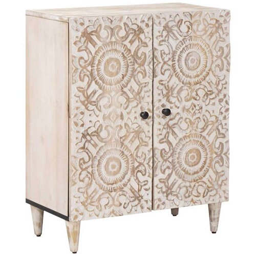  Sideboard za Pohranu Bijelo 60 x 33 5 x 75 cm Čvrsto drvo manga - Bijelo Cene