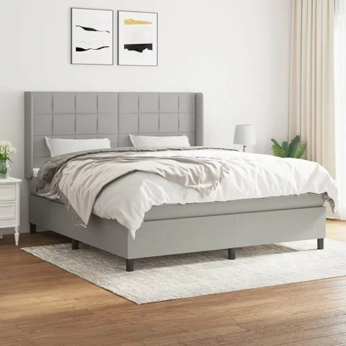  Box spring postelja z vzmetnico svetlo siva 160x200 cm žamet, (20846776)