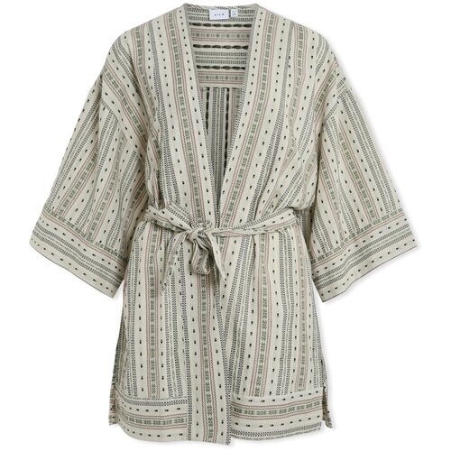 Vila Plašči Senso Kimono - Birch/Embroidery Bež Cene