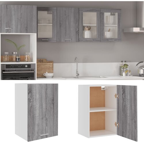 VidaXL Viseča omarica siva sonoma 39,5x31x60 cm inženirski les Slike